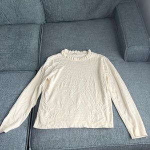 Cream Ruffled Women's Top